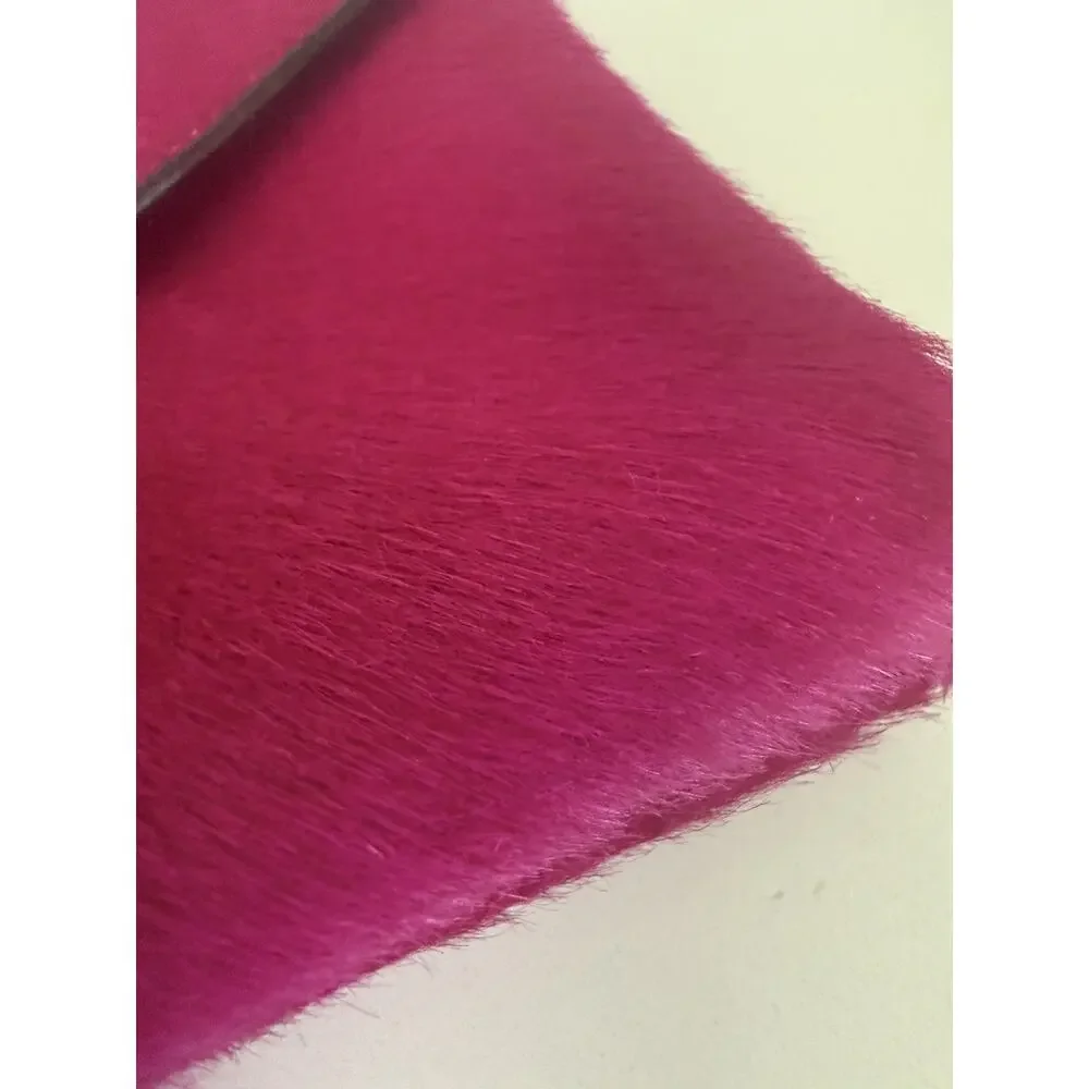 Loeffler Randall Magenta Fuchsia Clutch Crossbody Shoulder Bag Calf Hair
